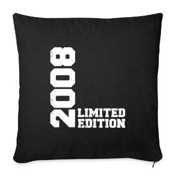 Cadeau Anniversaire Millésime 2008 Classique 2008 - Housse de coussin décorative 45 x 45 cm - noir - Devant