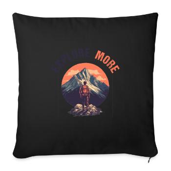 Explore more - Sofa pillowcase 17,3'' x 17,3'' (45 x 45 cm) - black - Front