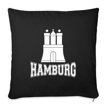 Hamburg - Sofakissenbezug 45 x 45 cm - Schwarz - Vorne