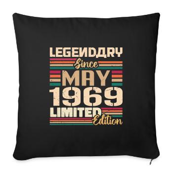 May 1969 May - Jubilee May 1969 - Sofa pillowcase 17,3'' x 17,3'' (45 x 45 cm) - black - Front