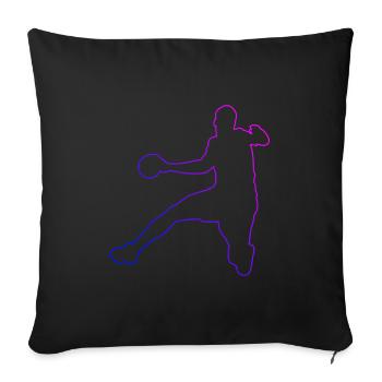 Joueuses de handball Masculin Handballeurs - Housse de coussin décorative 45 x 45 cm - noir - Devant