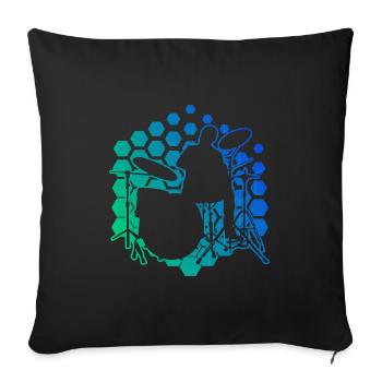 Batteur hommes Femme Batteur Batterie Kit - Housse de coussin décorative 45 x 45 cm - noir - Devant