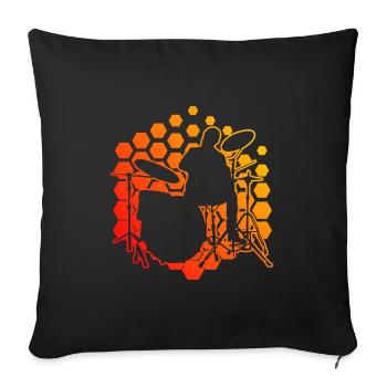Drum Kit Drums Percussionist - Sofa pillowcase 17,3'' x 17,3'' (45 x 45 cm) - black - Front