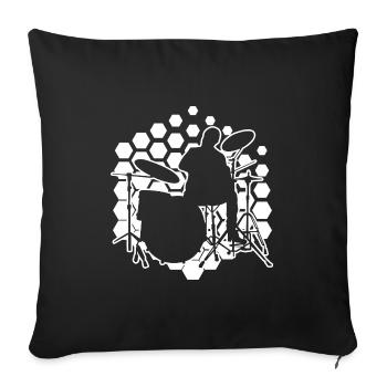 Kit de batterie pour femmes Batteur batteur masculin - Housse de coussin décorative 45 x 45 cm - noir - Devant