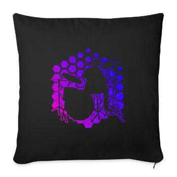 Batteur, Batterie, Batteur, Percussionniste - Housse de coussin décorative 45 x 45 cm - noir - Devant