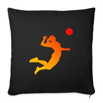 Volleyball Volleyball players Volleyball players - Sofa pillowcase 17,3'' x 17,3'' (45 x 45 cm) - black - Front