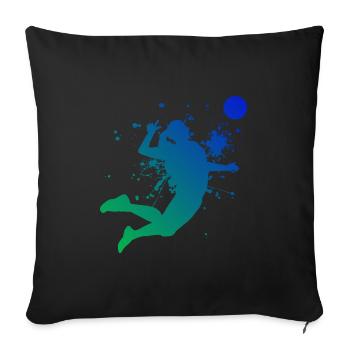 Volleyball féminin Volleyball Volleyball - Housse de coussin décorative 45 x 45 cm - noir - Devant