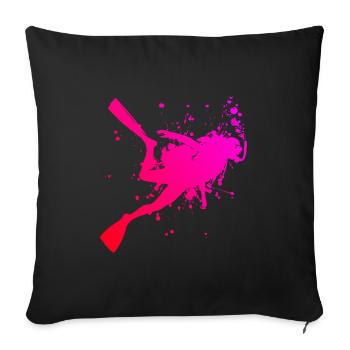 Men's Diving Scuba Diver Scuba Diving - Sofa pillowcase 17,3'' x 17,3'' (45 x 45 cm) - black - Front