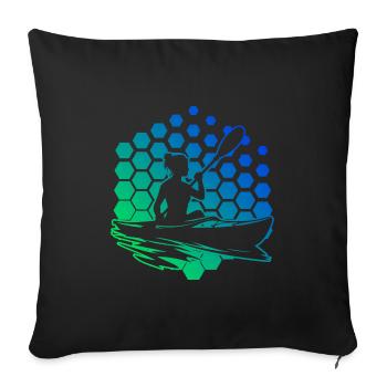 Kayak Femmes Kayak Homme Kayak Canoë - Housse de coussin décorative 45 x 45 cm - noir - Devant