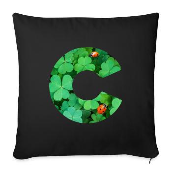 Shamrocks C - Sofa pillowcase 17,3'' x 17,3'' (45 x 45 cm) - black - Front