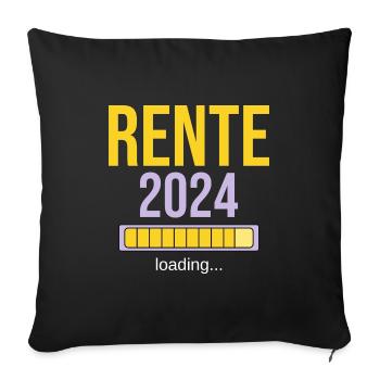 Rentner 2024 Ruhestand 2024 Der Countdown läuft - Sofakissenbezug 45 x 45 cm - Schwarz - Vorne