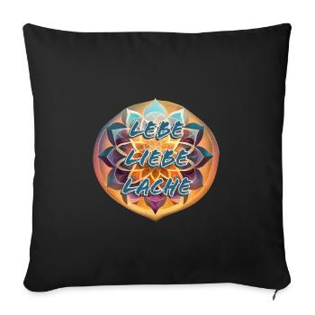 Flower of Life Live Love Pool - Sofa pillowcase 17,3'' x 17,3'' (45 x 45 cm) - black - Front
