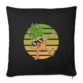 Ananas - Sofakissenbezug 45 x 45 cm - Schwarz - Vorne
