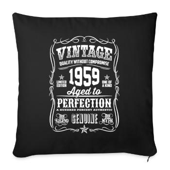 1959 Vintage 59th Birthday gift 59 years old - Sofa pillowcase 17,3'' x 17,3'' (45 x 45 cm) - black - Front