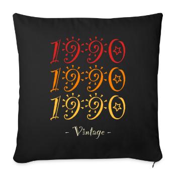 1990 vintage - Sofa pillowcase 17,3'' x 17,3'' (45 x 45 cm) - black - Front