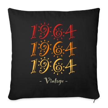 1964 vintage - Sofa pillowcase 17,3'' x 17,3'' (45 x 45 cm) - black - Front