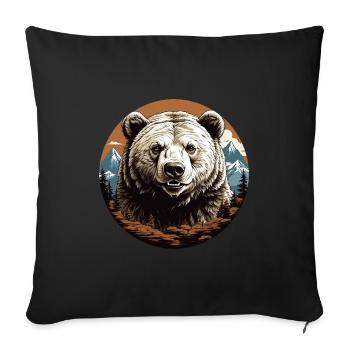 Bear Portrait: Grizzly Bear, Brown Bear, Kodiak Bear - Sofa pillowcase 17,3'' x 17,3'' (45 x 45 cm) - black - Front