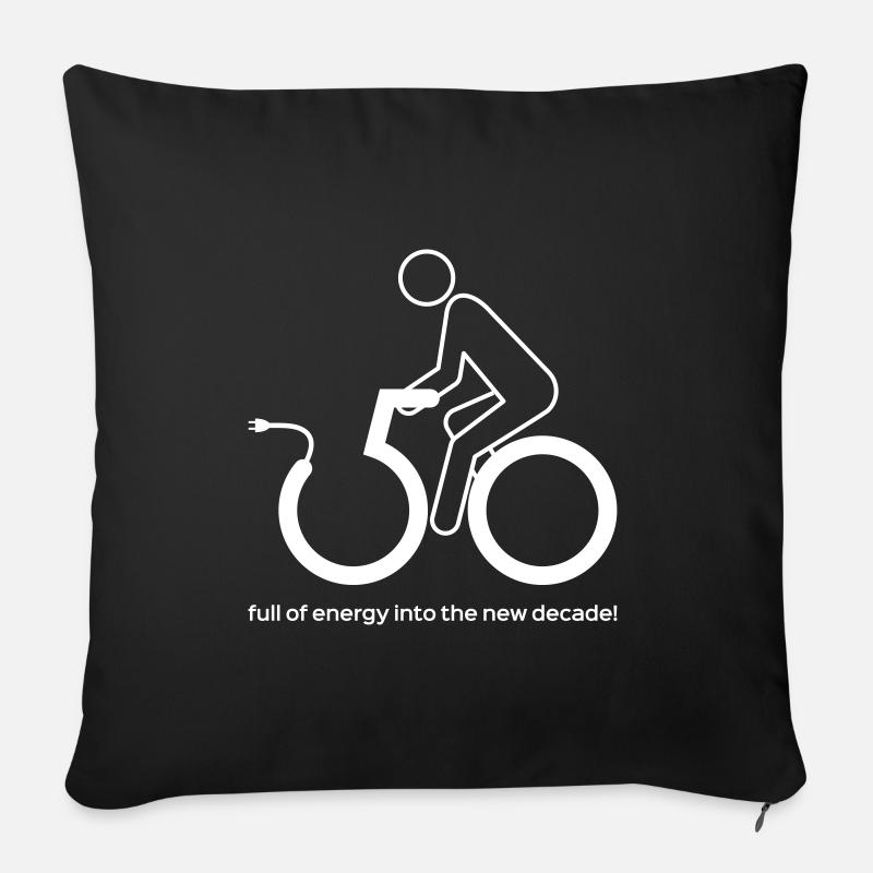 E-Biker(in) feiert den 50sten! - Sofakissenbezug 45 x 45 cm - Schwarz