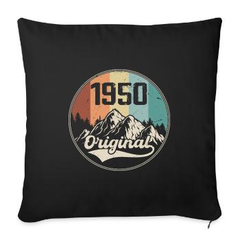 Original 1950's Birthday Gift - 1950's - Sofa pillowcase 17,3'' x 17,3'' (45 x 45 cm) - black - Front