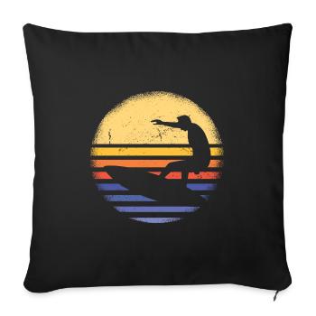 Sport Retro Sunset Surfing - Sofa pillowcase 17,3'' x 17,3'' (45 x 45 cm) - black - Front