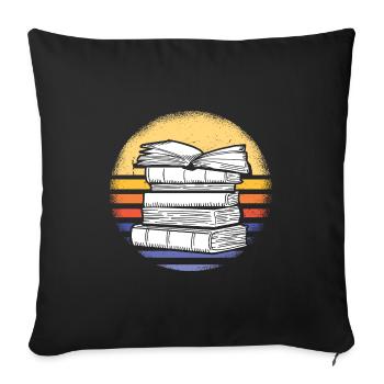 Reader Retro Sunset Reading - Sofa pillowcase 17,3'' x 17,3'' (45 x 45 cm) - black - Front