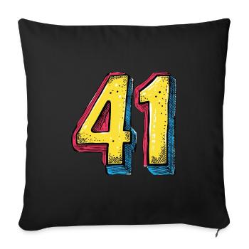 41 Zahl Bunt - Sofakissenbezug 45 x 45 cm - Schwarz - Vorne