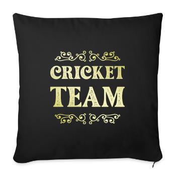 Cricket Team - Sofa pillowcase 17,3'' x 17,3'' (45 x 45 cm) - black - Front