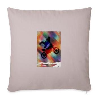 Motocross Biker Moto Dirt-bike | Cadeau - Housse de coussin décorative 45 x 45 cm - taupe clair - Devant