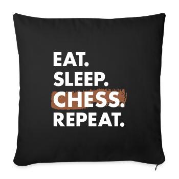Chess Player Eat Sleep Chess - Sofa pillowcase 17,3'' x 17,3'' (45 x 45 cm) - black - Front