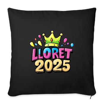 Lloret de Mar 2025 - Sofa pillowcase 17,3'' x 17,3'' (45 x 45 cm) - black - Front