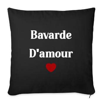 bavarde d'amour - Housse de coussin décorative 45 x 45 cm - noir - Devant