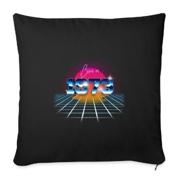 Born en 1973 - Housse de coussin décorative 45 x 45 cm - noir - Devant