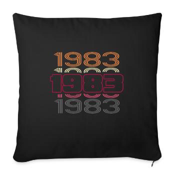 1983 anniversaire meilleure soirée disco rétro - Housse de coussin décorative 45 x 45 cm - noir - Devant