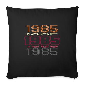1985 Anniversaire Meilleure Soirée Disco Rétro - Housse de coussin décorative 45 x 45 cm - noir - Devant
