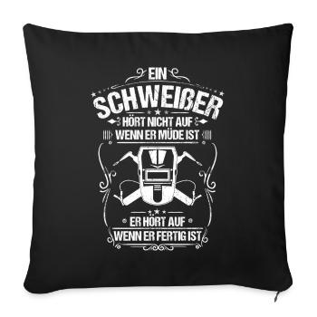 Welder diligence welding welding shop gift - Sofa pillowcase 17,3'' x 17,3'' (45 x 45 cm) - black - Front