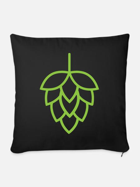 Bier Hopfen - Sofakissenbezug 45 x 45 cm - Schwarz