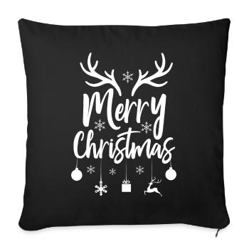 Christmas shirt • Merry Christmas • Gift - Sofa pillowcase 17,3'' x 17,3'' (45 x 45 cm) - black - Front