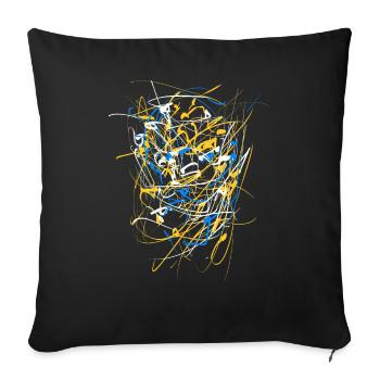 Art abstrait - Futurisme - Housse de coussin décorative 45 x 45 cm - noir - Devant