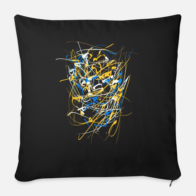 Abstrakte Kunst - Futurismus - Sofakissenbezug 45 x 45 cm - Schwarz