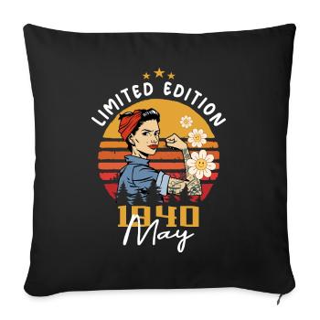 Legendary since May 1940 - May 1940 Birthday 1940 - Sofa pillowcase 17,3'' x 17,3'' (45 x 45 cm) - black - Front