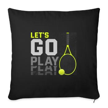Tennis Player, Tennis Racket, Tennis Ball, Tennis - Sofa pillowcase 17,3'' x 17,3'' (45 x 45 cm) - black - Front