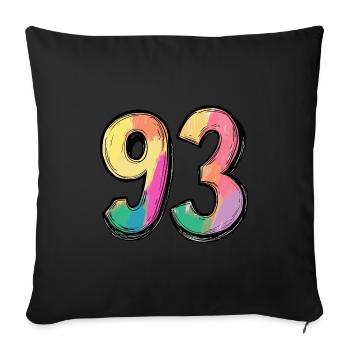 93 Number Colorful - Sofa pillowcase 17,3'' x 17,3'' (45 x 45 cm) - black - Front