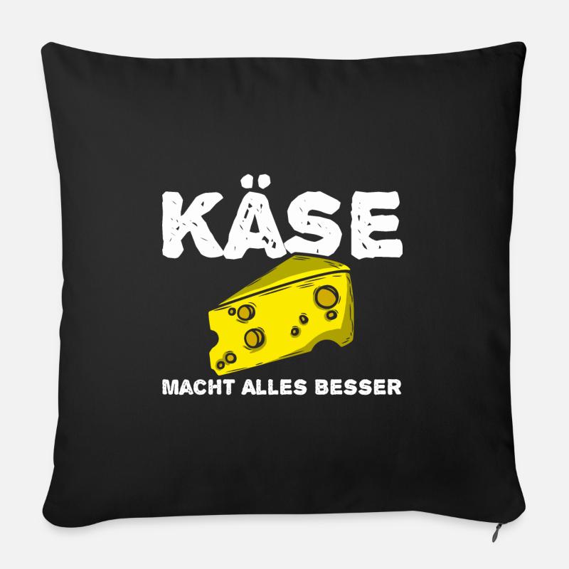 Käse - Sofakissenbezug 45 x 45 cm - Schwarz