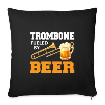 Trombone trombone trombone player gift trombones - Sofa pillowcase 17,3'' x 17,3'' (45 x 45 cm) - black - Front