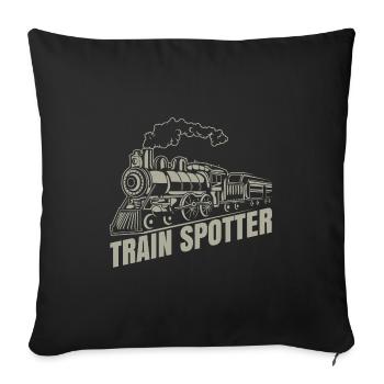 train - Sofa pillowcase 17,3'' x 17,3'' (45 x 45 cm) - black - Front