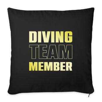 Diving Team - Sofa pillowcase 17,3'' x 17,3'' (45 x 45 cm) - black - Front