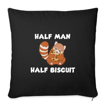Mi-homme, mi-biscuit - Housse de coussin décorative 45 x 45 cm - noir - Devant