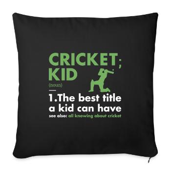 Sport Kid Definition Cricket - Sofa pillowcase 17,3'' x 17,3'' (45 x 45 cm) - black - Front