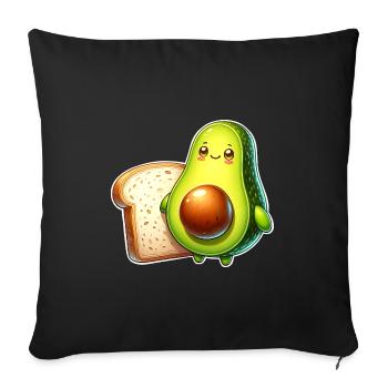 Avocado Toast - Sofa pillowcase 17,3'' x 17,3'' (45 x 45 cm) - black - Front