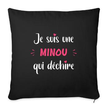 Je suis une minou qui déchire - Housse de coussin décorative 45 x 45 cm - noir - Devant